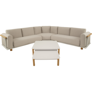 Verona hoek loungeset 5 personen | aluminium beige | 5-delig