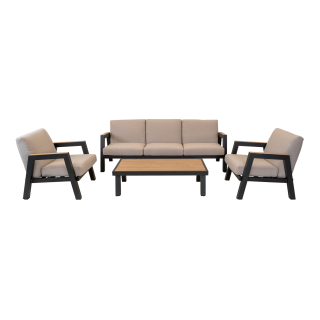 Montero stoel-bank loungeset 5 personen | aluminium antraciet | 4-delig