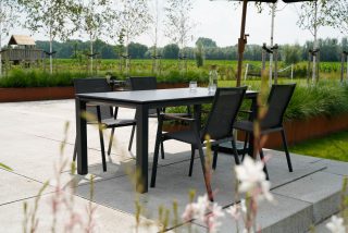 Monte Carlo dining tuinset 4 personen | antraciet + sintered stone | 180x90cm