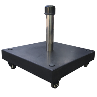 Parasolvoet met zwenkwielen | graniet 50kg zwart