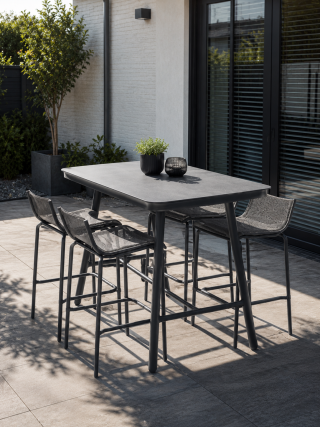 Monaco barset 4 personen | antraciet + HPL | 150x75cm
