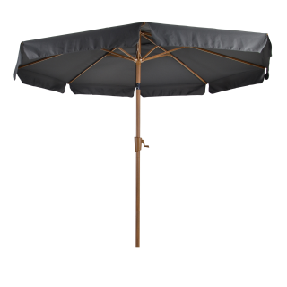 Libra stokparasol verstelbaar | Ø300cm houtlook - grijs | UV30+ zonbescherming