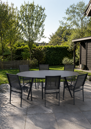 Verona dining tuinset 6 personen ovaal | antraciet + ceramic | 240x110cm